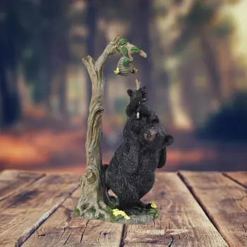 Статуэтка черного медведя, скульптура, настольное украшение для улицы Style A