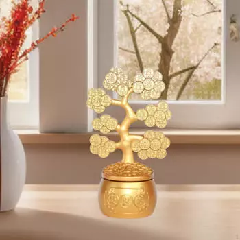 Статуэтка Денежного дерева, декоративная фигурка, износостойкое растение в горшке, скульптура по фен-шуй