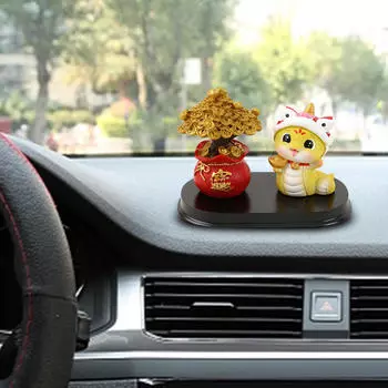 Статуэтка денежного дерева по фен-шуй, фигурка змеи из смолы, китайский знак зодиака для полки Wearing Hat