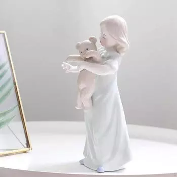 Статуэтка девушки, декоративная фигурка, симпатичное настольное украшение, скульптура для обеденного стола, шкафа