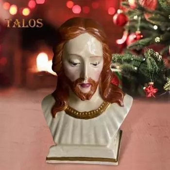 Статуэтка Девы Марии Иисуса из смолы, винтажная религиозная скульптура, домашний декор, бюст Иисуса, украшение стола для христианской семьи, религиозные обстановки D