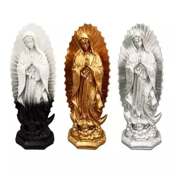 Статуэтка Девы Марии, религиозная скульптура, стоящая скульптура из смолы, статуэтка Богоматери Фатимской, украшение для стола, гостиной