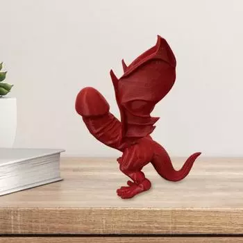 Статуэтка динозавра Дик, коллекционная фигурка динозавра, настольный динозавр, приятель, розыгрыш, подарок на мальчишник, декор для спальни для взрослых красный