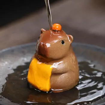 Статуэтка для чайного питомца Capybara, миниатюрный сувенир, игровое животное, настольный декор, фиолетовый
