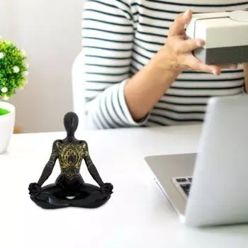 Статуэтка для йоги из смолы, фигурка дзен-йоги, домашний декор для рабочего стола, поза йоги, орнамент B