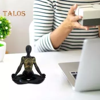 Статуэтка для йоги из смолы, фигурка дзен-йоги, украшение для домашнего рабочего стола, украшение для комнаты для медитации, комната для занятий йогой, подарок любителям йоги B