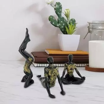 Статуэтка для йоги из смолы, фигурка дзен-йоги, украшение для домашнего рабочего стола, украшение для комнаты для медитации, комната для занятий йогой, подарок любителям йоги B