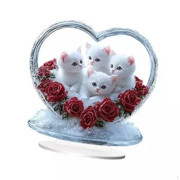 Статуэтка для рабочего стола, украшение для рабочего стола, фигурка кошки, котенок для каминной полки Style B