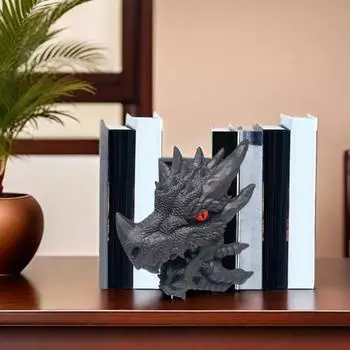 Статуэтка дракона, держатель для книг, смоляная фигурка дракона, органайзер для книжной полки, коллекционная подставка для книг, держатель для книг для гостиной, бара, кабинета, подарок любителям драконов