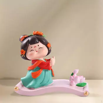 Статуэтка древней девушки, настольное украшение, держатель для телефона, художественные поделки, милая творческая фигурка, противоскользящая зелёный