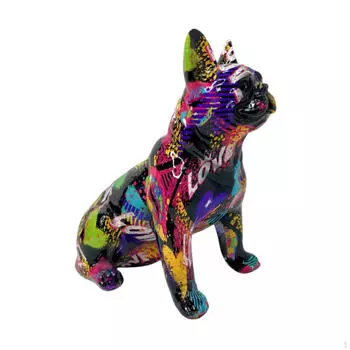 Статуэтка французского бульдога, украшение, художественная статуэтка, красочное коллекционное украшение для дома, скульптура животного