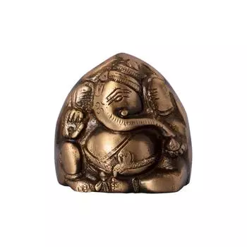 Статуэтка Ганеши, Brass Antique Finish Two Faced Lord Ganesha, eCraftIndia