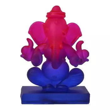 Статуэтка Ганеши, Pink and Blue Transparent Double Sided Crystal Lord Ganesha Idol, eCraftIndia