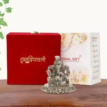 Статуэтка Ганеши в пагди | Тег Дивали с бархатной коробкой и сумкой для переноски | для Пуджи, Благословения, Фестивального случая, Сувенир-подарок