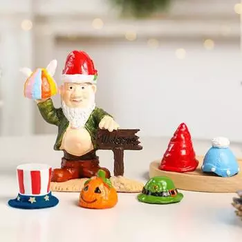 Статуэтка гнома из смолы своими руками, меняющая шляпу, рождественский гном, украшение, фигурка гнома