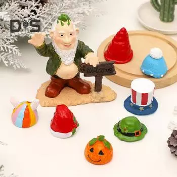 Статуэтка гнома из смолы своими руками, меняющая шляпу, рождественский гном, украшение, фигурка гнома с бородой и животом для домашнего внутреннего и наружного декора 1 Set