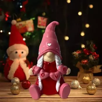 Статуэтка гнома ко Дню святого Валентина, розовая статуэтка гнома в форме сердца, раскрашенная вручную смоляная настольная игрушка в виде гнома для подарков на День святого Валентина Men