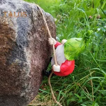 Статуэтка гнома, поднимающегося вверх, садовая смоляная подвеска в виде мини-гнома, забавное дерево, поднимающееся вверх, карликовое украшение для наружного газона и двора разноцветный