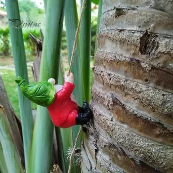 Статуэтка гнома, поднимающегося вверх, садовая смоляная подвеска в виде мини-гнома, забавное дерево, поднимающееся вверх, карликовое украшение для наружного газона и двора разноцветный