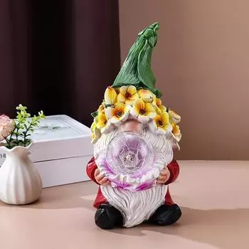 Статуэтка гнома, солнечные фонари, смоляная фигурка гнома, украшение с волшебной сферой, погода
