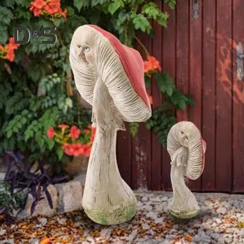 Статуэтка гриба из смолы, садовый эльф, украшение в виде гриба, аксессуар для сада, фигурка гриба для патио, газона или цветочных горшков S