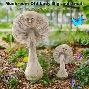 Статуэтка гриба из смолы, садовый эльф, украшение в виде гриба, аксессуар для сада, фигурка гриба для патио, газона или цветочных горшков S