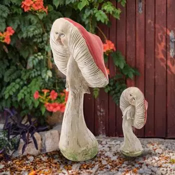 Статуэтка гриба из смолы, садовый эльф, украшение в виде гриба, аксессуар для сада, фигурка гриба для патио, газона или цветочных горшков S