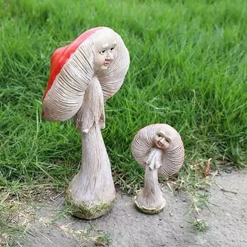 Статуэтка гриба из смолы, садовый эльф, украшение в виде гриба, аксессуар для сада, фигурка гриба для патио, газона или цветочных горшков S