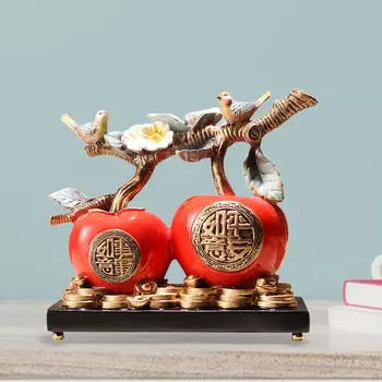 Статуэтка хурмы, орнамент, статуэтка из смолы, художественная работа, фруктовая скульптура, домашний декор для книжной полки, рабочего стола