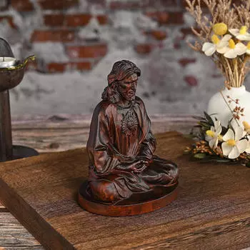 Статуэтка Иисуса, деревянная скульптура для украшения интерьера дома Dark Brown 10 cm