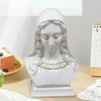 Статуэтка Иисуса Девы Марии Yousheng из смолы, винтажная религиозная скульптура, домашний декор, бюст Иисуса, украшение стола для христианской семьи, религиозные обстановки C