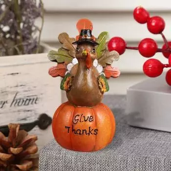 Статуэтка индейки на День благодарения, статуэтка индейки из смолы, украшение стола, скульптура индейки