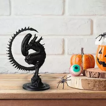 Статуэтка инопланетянина Yousheng, 3D-печатная фигурка существа ужасов из смолы, украшение, 6 дюймов, коллекционная скульптура инопланетного существа, настольный декор, подарок для фаната научной фантастики чёрный