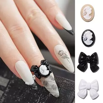 Статуэтка из смоляной рамки, украшения для ногтей в европейском стиле, маникюрные украшения в виде бантов, украшения для ногтей 1