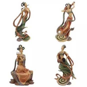 Статуэтка из смолы Древняя Красавица в китайском стиле Классическая Красивая Женская Статуэтка для Домашнего Офиса Отеля Lotus