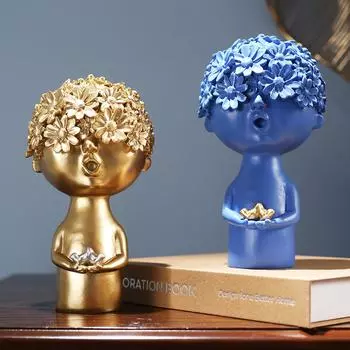 Статуэтка из смолы, фигурка, кукла, украшение, креативный дом, винный шкаф, тумба под телевизор, мягкая декорация, художественное украшение, безделушки