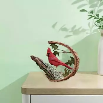 Статуэтка из смолы «Красная птица» Yousheng, статуэтка счастливой красной птицы, украшение для домашнего офиса, украшение для ветки, подарок для любителей птиц красный