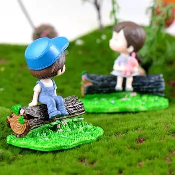Статуэтка из смолы, пень, табурет, газон, сад, миниатюрный орнамент, бонсай, пейзажный декор