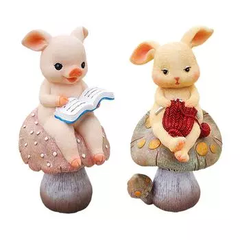 Статуэтка из смолы, скульптура гриба, украшение для тротуаров, садовая статуэтка для животных