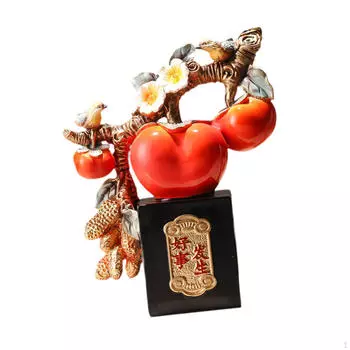 Статуэтка из смолы, статуэтка хурмы, фруктовая скульптура, украшение для прихожей, гостиной, книжной полки