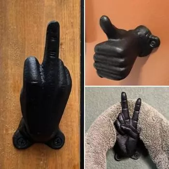 Статуэтка из смолы, украшение на стену, средний палец, большой палец, ножницы, ручная статуя, скульптура, дверной шкаф B
