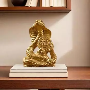 Статуэтка китайского зодиака змея маленькая деревянная фигурка животного фэн-шуй 2025 8cm темно-красного