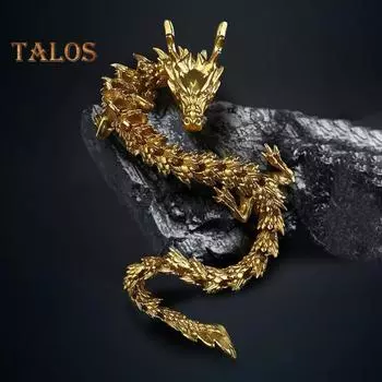 Статуэтка китайского зодиакального дракона, золотая латунная скульптура дракона с подвижными суставами, коллекционная статуэтка китайского зодиакального дракона, украшение стола золотистый