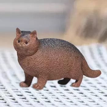 Статуэтка кошки, чайное домашнее животное, коллекционная маленькая скульптура, статуэтка животного, украшение для чая кунг-фу, центральный элемент стола, гостиной, полки, офиса коричневый
