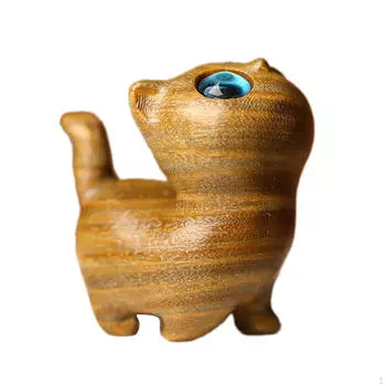 Статуэтка кошки, деревянная фигурка, внутреннее произведение искусства, миниатюрное украшение, подарочная скульптура котенка, украшение для стола Style B