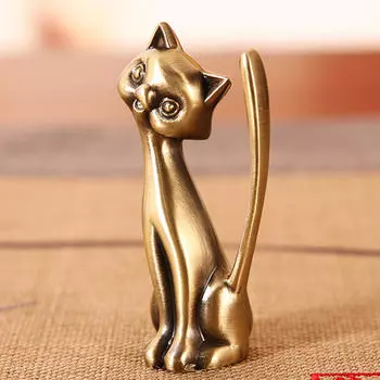 Статуэтка кошки держатель колец ювелирное искусство портативная скульптура животного универсальный дисплей Sit Standing