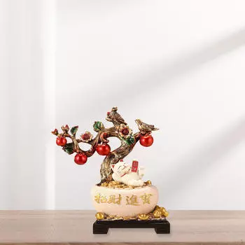 Статуэтка кошки и дерева, настольное украшение, прочная поделка, домашний декор, декоративная скульптура для