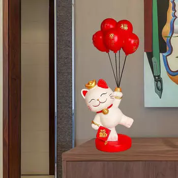 Статуэтка кошки, Коллекционная декоративная фигурка из смолы, Украшение для стола, Скульптура животного для полки, Style B