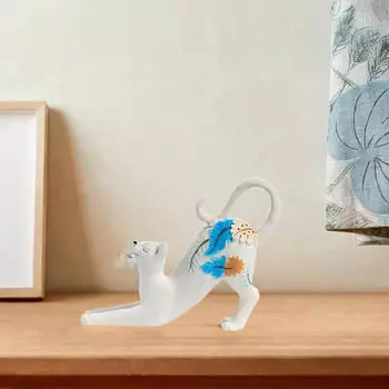 Статуэтка кошки, растягивающаяся, подарочная, милая, современная, скульптура животного, украшение для дома, спальни, кабинета