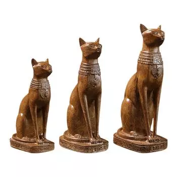 Статуэтка кошки, скульптура кошки, статуэтка животного, коллекционная статуэтка богини-кошки для украшения журнального столика в прихожей в спальне S